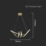 Κρεμαστό Φωτιστικό LED 24W Χρυσό V-TAC 3240lm Θερμό Λευκό 3000K – 8011