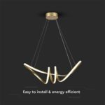 Κρεμαστό Φωτιστικό LED 24W Χρυσό V-TAC 3240lm Θερμό Λευκό 3000K – 8011
