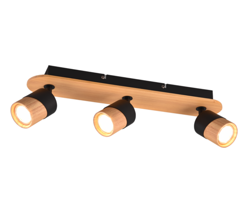 Φωτιστικό Οροφής Trio Lighting 3xGU10 Ξύλινου Χρώματος – 801100332