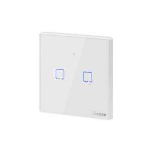 GloboStar® 80131  SONOFF T2EU2C-RF – 433MHz Wireless Smart Wall Touch Button Switch AC 100-240V Max 4A (2A/Way) 2 Way – RF Series