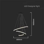 Κρεμαστό Φωτιστικό με 3 Κύκλους LED 32W Μαύρο V-TAC 3880lm Θερμό Λευκό 3000K – 8017
