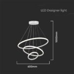 Κρεμαστό Φωτιστικό με 3 Κύκλους LED 32W Λευκό V-TAC 3880lm Θερμό Λευκό 3000K – 8018