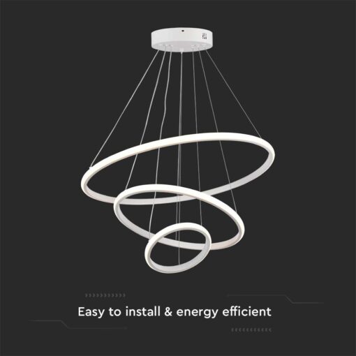 Κρεμαστό Φωτιστικό με 3 Κύκλους LED 32W Λευκό V-TAC 3880lm Θερμό Λευκό 3000K – 8018