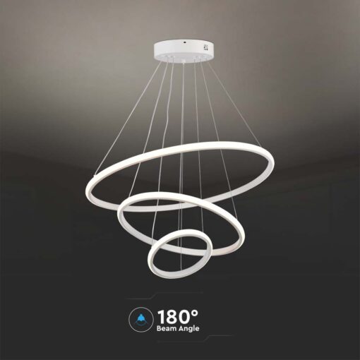 Κρεμαστό Φωτιστικό με 3 Κύκλους LED 32W Λευκό V-TAC 3880lm Θερμό Λευκό 3000K – 8018