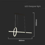 Κρεμαστό Φωτιστικό LED 16W Μαύρο V-TAC 1820lm Θερμό Λευκό 3000K – 8022