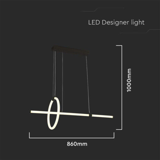 Κρεμαστό Φωτιστικό LED 16W Μαύρο V-TAC 1820lm Θερμό Λευκό 3000K – 8022