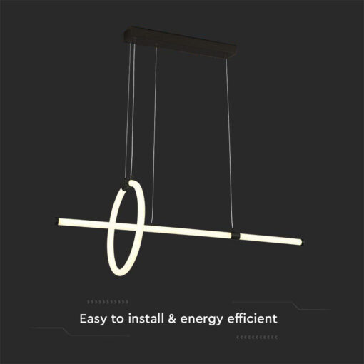 Κρεμαστό Φωτιστικό LED 16W Μαύρο V-TAC 1820lm Θερμό Λευκό 3000K – 8022