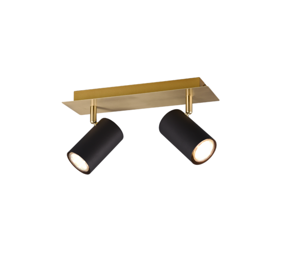 Φωτιστικό Spot Trio Lighting MARLEY  2x GU10 Schwarz-Gold Μεταλλικό   – 802400280
