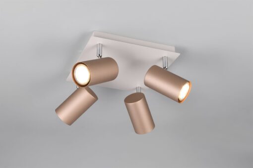 Πολύφωτο Οροφής MARLEY Σποτ 4xGU10 Καφε και Γκρι Trio Lighting – 802430465