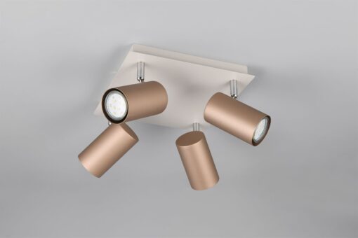 Πολύφωτο Οροφής MARLEY Σποτ 4xGU10 Καφε και Γκρι Trio Lighting – 802430465