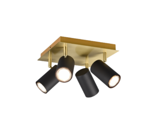 Φωτιστικό Spot Trio Lighting MARLEY  4x GU10 Schwarz-Gold Μεταλλικό   – 802430480