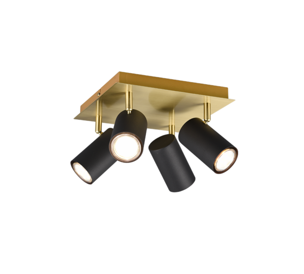 Φωτιστικό Spot Trio Lighting MARLEY  4x GU10 Schwarz-Gold Μεταλλικό   – 802430480