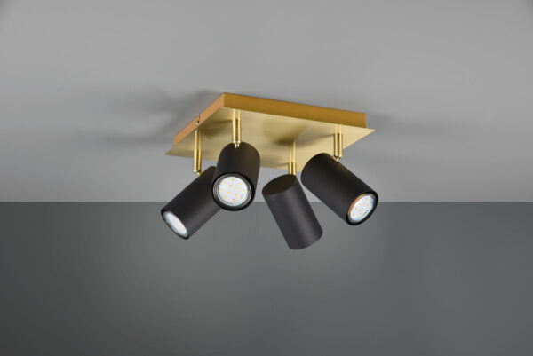 Φωτιστικό Spot Trio Lighting MARLEY  4x GU10 Schwarz-Gold Μεταλλικό   – 802430480