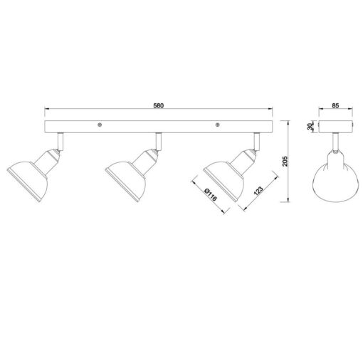 Σποτ Trio Lighting   E14 Νίκελ Αντικέ Μεταλλικό    803400367