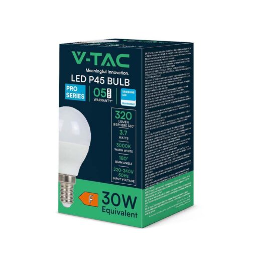 LED Λάμπα E14 P45 3.7W V-TAC PRO Samsung Chip 320lm Ψυχρό Λευκό 6400K – 8044