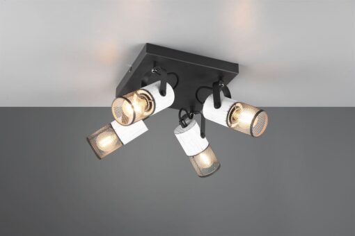 Φωτιστικό Οροφής Σποτ TOSH Trio Lighting 4x E14 Μαύρο-Άσπρο – 804300434