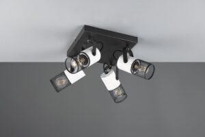 Φωτιστικό Οροφής Σποτ TOSH Trio Lighting 4x E14 Μαύρο-Άσπρο – 804300434