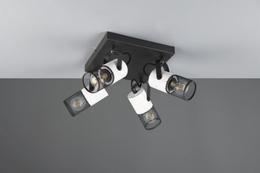 Φωτιστικό Οροφής Σποτ TOSH Trio Lighting 4x E14 Μαύρο-Άσπρο – 804300434