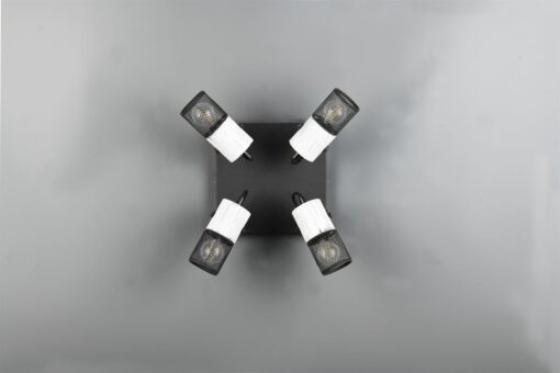 Φωτιστικό Οροφής Σποτ TOSH Trio Lighting 4x E14 Μαύρο-Άσπρο – 804300434