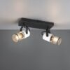 Επιτοίχιο Φωτιστικό Σποτ με Διακόπτη TOSH Trio Lighting 2x E14 Μαύρο-Άσπρο Ξύλο με Μεταλλικό Μαύρο Πλέγμα – 804370234