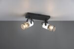 Επιτοίχιο Φωτιστικό Σποτ με Διακόπτη TOSH Trio Lighting 2x E14 Μαύρο-Άσπρο Ξύλο με Μεταλλικό Μαύρο Πλέγμα – 804370234