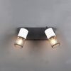 Επιτοίχιο Φωτιστικό Σποτ με Διακόπτη TOSH Trio Lighting 2x E14 Μαύρο-Άσπρο Ξύλο με Μεταλλικό Μαύρο Πλέγμα – 804370234