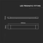 LED Πρισματικό Γραμμικό Φωτιστικό 120cm 40W V-TAC 4800lm Φυσικό Λευκό 4000K – 8048