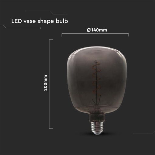 Λάμπα LED E27 Filament vase shape 4W γυαλί μαύρο  V-TAC – 8056