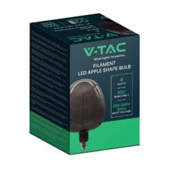 Λάμπα LED E27 Filament apple shape 4W γυαλί μαύρο  V-TAC – 8064