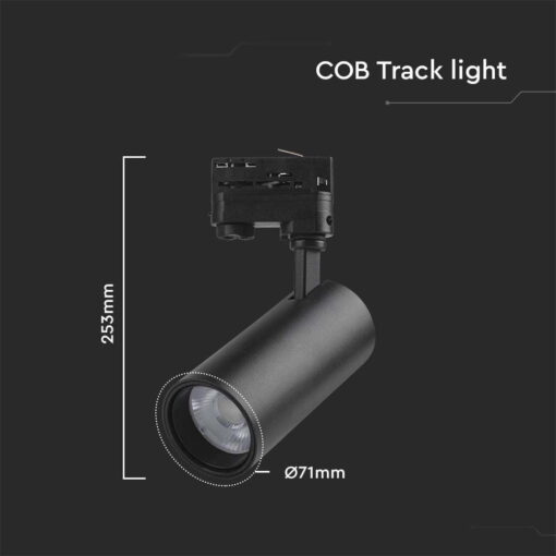 Φωτιστικό ράγας τριφασικό  LED COB 30W 3 σε 1 CCT Μαύρου Χρώματος V-TAC – 8078