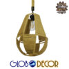 GloboStar® POLIA 01608 Vintage Κρεμαστό Φωτιστικό Οροφής Μονόφωτο 1 x E27 Πλέγμα με Μπεζ Σχοινί Φ30 x Υ42cm