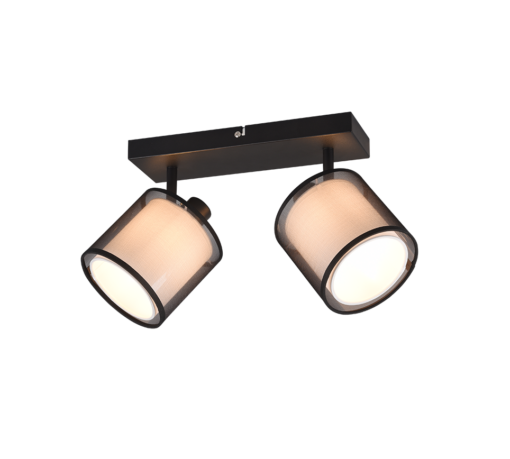 Φωτιστικό Spot Trio Lighting BURTON  2x E14 Μαύρο Ματ Μεταλλικό   – 811400232