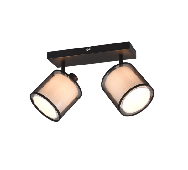 Φωτιστικό Spot Trio Lighting BURTON  2x E14 Μαύρο Ματ Μεταλλικό   – 811400232