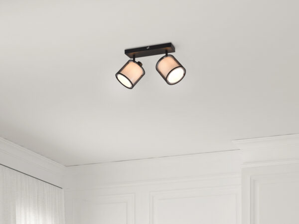 Φωτιστικό Spot Trio Lighting BURTON  2x E14 Μαύρο Ματ Μεταλλικό   – 811400232