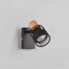 Επιτοίχιο Φωτιστικό NANDINI Trio Lighting 1x E14 Χρώματος Μαύρο Ματ & Ξύλο – 811700132