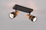 Φωτιστικό Οροφής NANDINI  Trio Lighting 2x E14 Μαύρο Ματ & Ξύλο – 811700232
