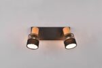 Φωτιστικό Οροφής NANDINI  Trio Lighting 2x E14 Μαύρο Ματ & Ξύλο – 811700232