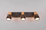 Φωτιστικό Οροφής NANDINI  Trio Lighting 3x E14 Μαύρο Ματ & Ξύλο – 811700332