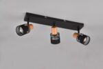 Φωτιστικό Οροφής NANDINI  Trio Lighting 3x E14 Μαύρο Ματ & Ξύλο – 811700332
