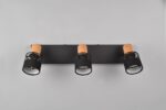Φωτιστικό Οροφής NANDINI  Trio Lighting 3x E14 Μαύρο Ματ & Ξύλο – 811700332