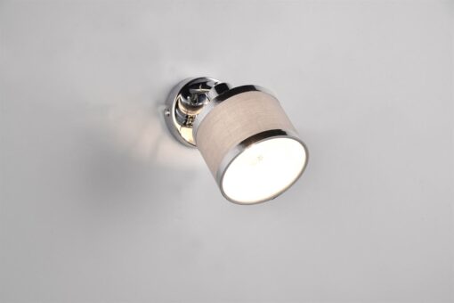 Επιτοίχιο Φωτιστικό AROSA Trio Lighting 1x E14 Χρώμιο με Γκρι Αμπαζούρ – 812100106