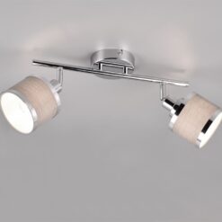 Φωτιστικό Οροφής Trio Lighting 2x E14 Χρώματος Χρώμιο με Γκρι Αμπαζουρ – 812100206