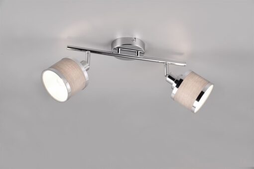 Φωτιστικό Οροφής Trio Lighting 2x E14 Χρώματος Χρώμιο με Γκρι Αμπαζουρ – 812100206