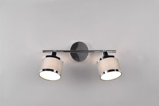 Φωτιστικό Οροφής Trio Lighting 2x E14 Χρώματος Χρώμιο με Γκρι Αμπαζουρ – 812100206