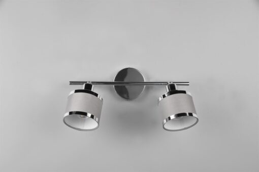 Φωτιστικό Οροφής Trio Lighting 2x E14 Χρώματος Χρώμιο με Γκρι Αμπαζουρ – 812100206