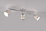Φωτιστικό Οροφής Trio Lighting 3x E14 Χρώματος Χρώμιο με Γκρι Αμπαζουρ – 812100306