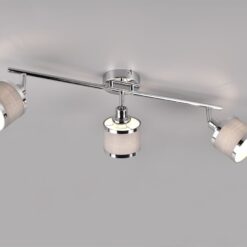 Φωτιστικό Οροφής Trio Lighting 3x E14 Χρώματος Χρώμιο με Γκρι Αμπαζουρ – 812100306