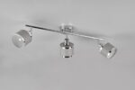 Φωτιστικό Οροφής Trio Lighting 3x E14 Χρώματος Χρώμιο με Γκρι Αμπαζουρ – 812100306
