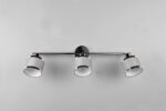 Φωτιστικό Οροφής Trio Lighting 3x E14 Χρώματος Χρώμιο με Γκρι Αμπαζουρ – 812100306