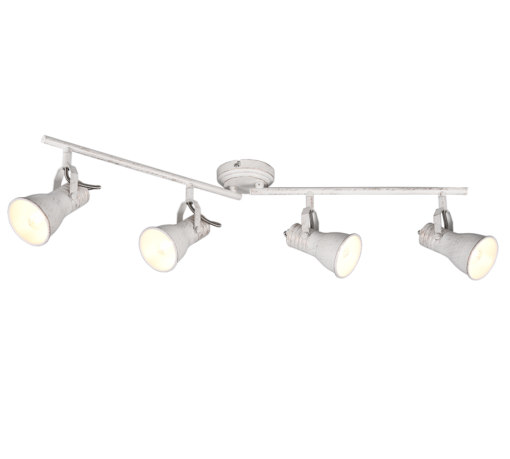 Φωτιστικό Spot Trio Lighting STEAM 4x E14 Λευκό Αντικέ Μεταλλικό, Περιστρεφόμενο – 813400427